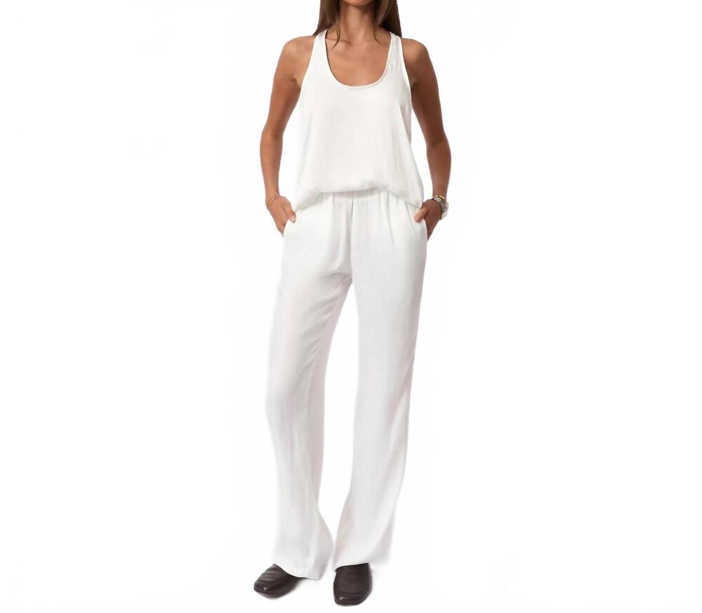 NEW WE WORE WHAT silky wide leg pull on pants in white